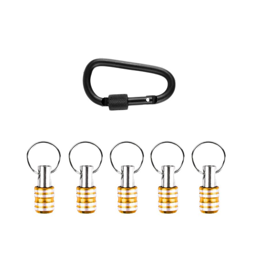 ビットホルダー カラビナ付き 5本セット ソケットビット 引き上げ式