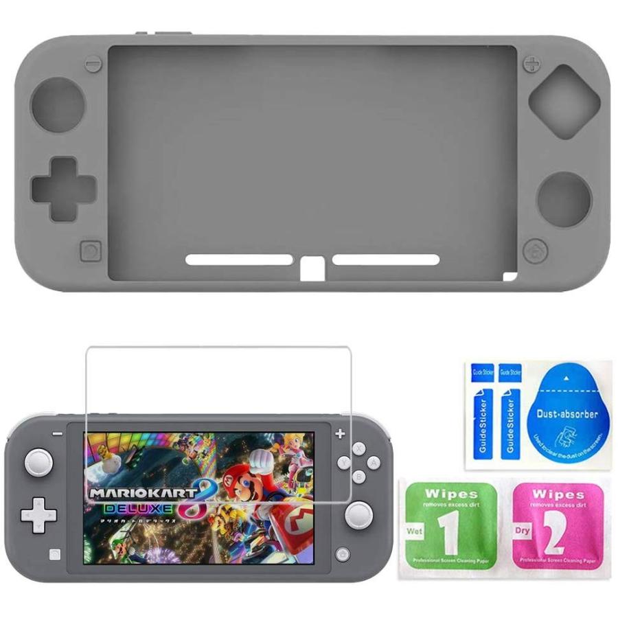 Nintendo Switch Lite ニンテンドー スイッチライト ケース ガラスフィルム付き 任天堂 シリコンケース 耐衝撃 軽量 シリコンカバー 保護フィルム 指紋防止 |  | 02