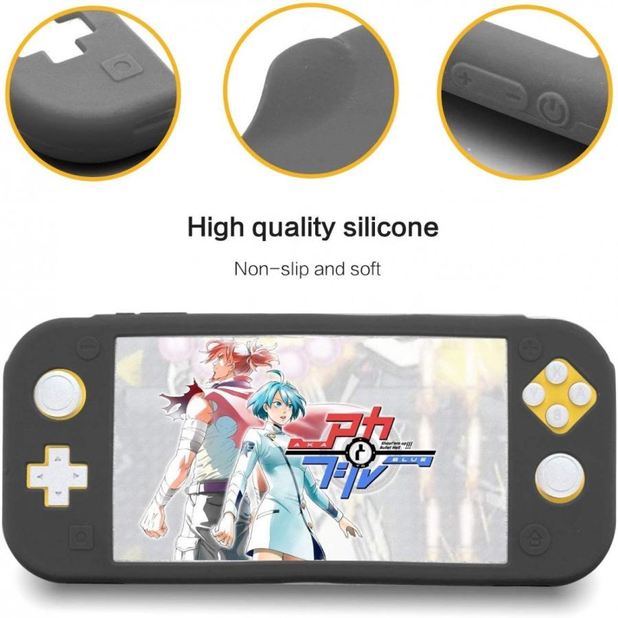 Nintendo Switch Lite ニンテンドー スイッチライト ケース ガラスフィルム付き 任天堂 シリコンケース 耐衝撃 軽量 シリコンカバー 保護フィルム 指紋防止 |  | 04