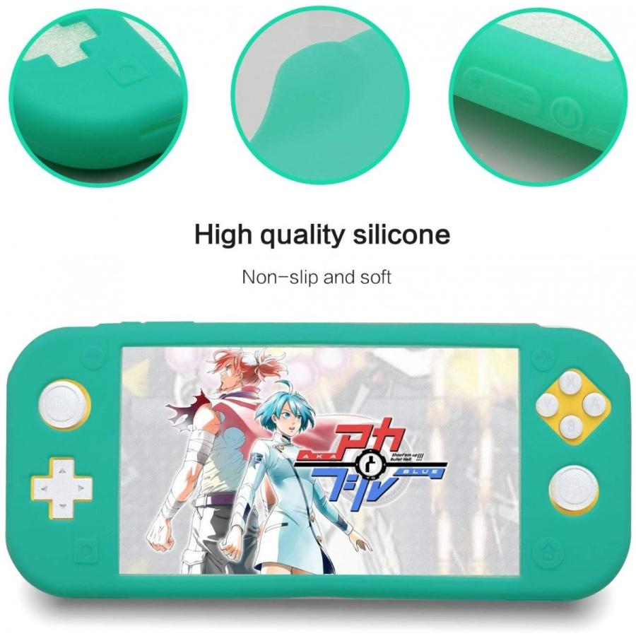Nintendo Switch Lite ニンテンドー スイッチライト ケース ガラスフィルム付き 任天堂 シリコンケース 耐衝撃 軽量 シリコンカバー 保護フィルム 指紋防止 |  | 05