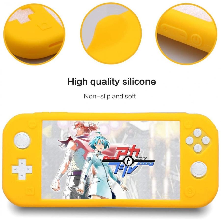 Nintendo Switch Lite ニンテンドー スイッチライト ケース ガラスフィルム付き 任天堂 シリコンケース 耐衝撃 軽量 シリコンカバー 保護フィルム 指紋防止 |  | 06