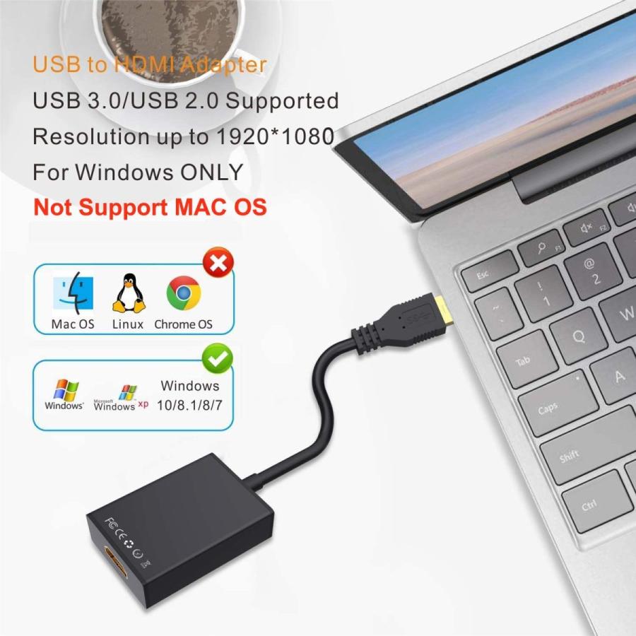 USB HDMI 変換アダプタ ドライバー内蔵 USB 3.0 to HDMI 変換 ケーブル 5Gbps高速伝送｜sevenfox｜04