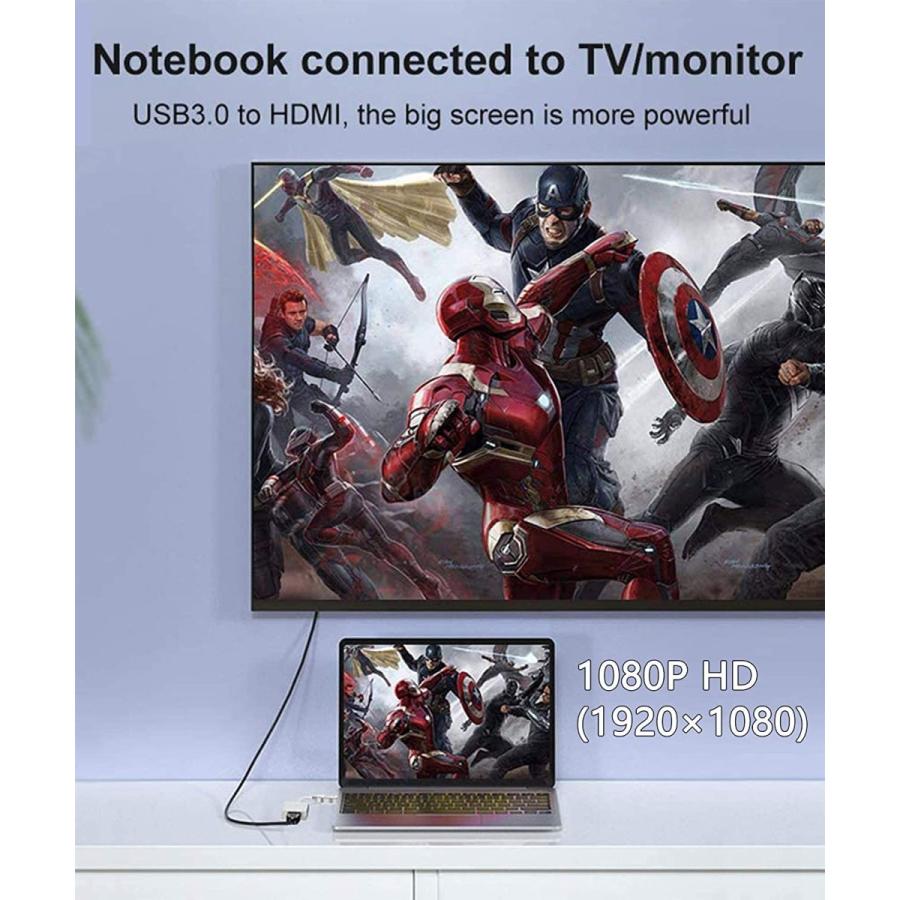 USB HDMI 変換アダプタ ドライバー内蔵 USB 3.0 to HDMI 変換 ケーブル 5Gbps高速伝送 |  | 06