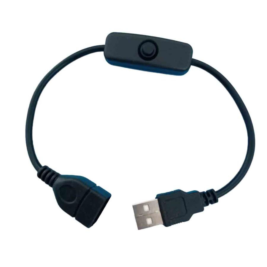 USB 延長ケーブル スイッチ付き 28cm   USBオス USBメス LEDライト USBファン onoffスイッチ（データ転送不可） |  | 01