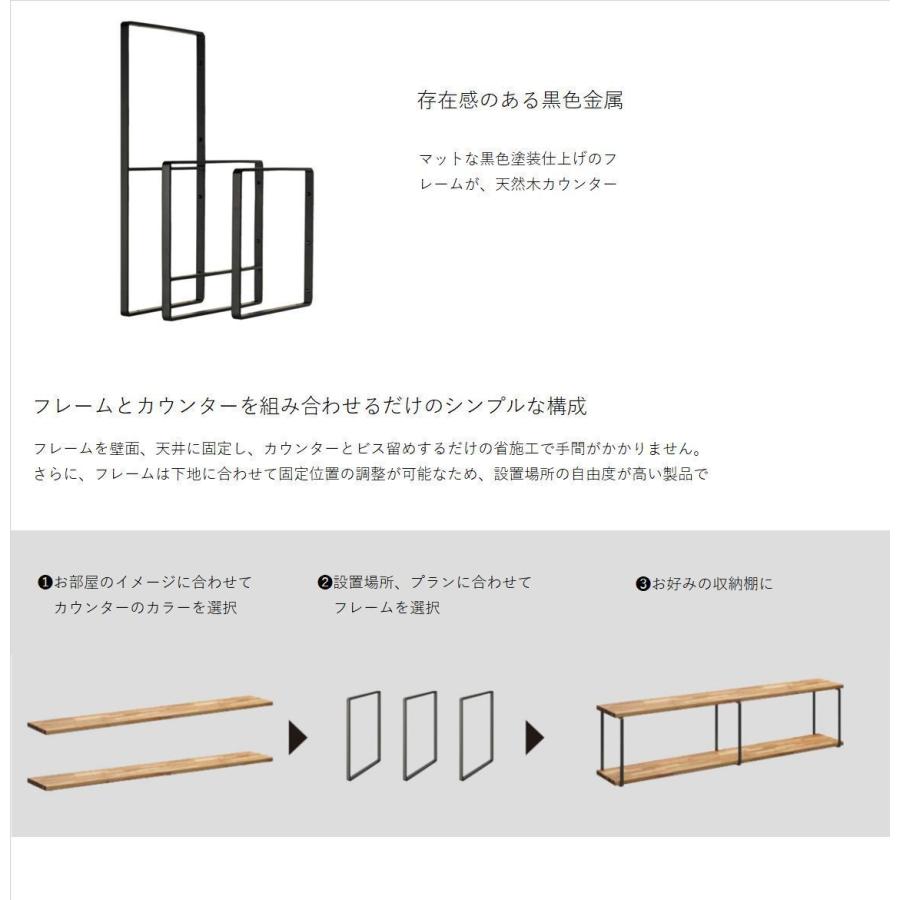 EIDAI　BLACK FRAME COUNTER　FNSZ-FCW3710B※　壁吊りタイプ3段　W=1000mm　ブラックフレームカウンター｜sevenjyuusetu｜04