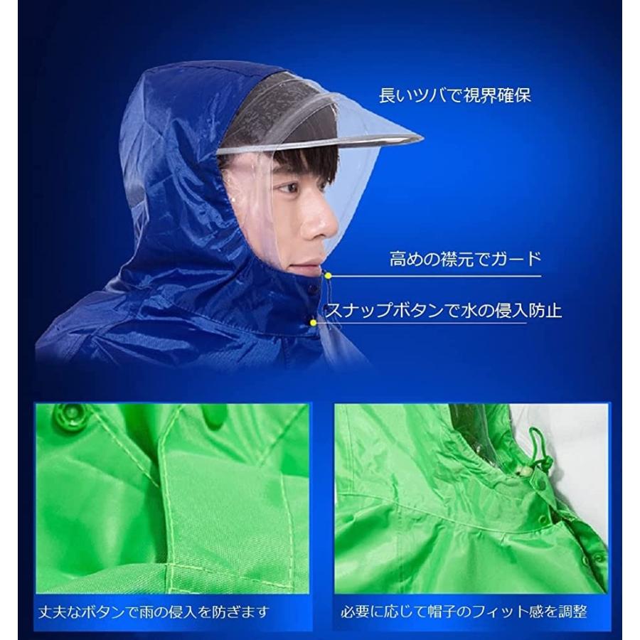 ギフ 包装 レイングッズ 雨具 Chevi レインコート メンズ レディース 自転車 レインコート メンズ レディース 自転車 バイク レインポンチョ ロング 雨具 防水 防風 収納袋 軽量 ブルー Free Size Www Threeriversofs Com
