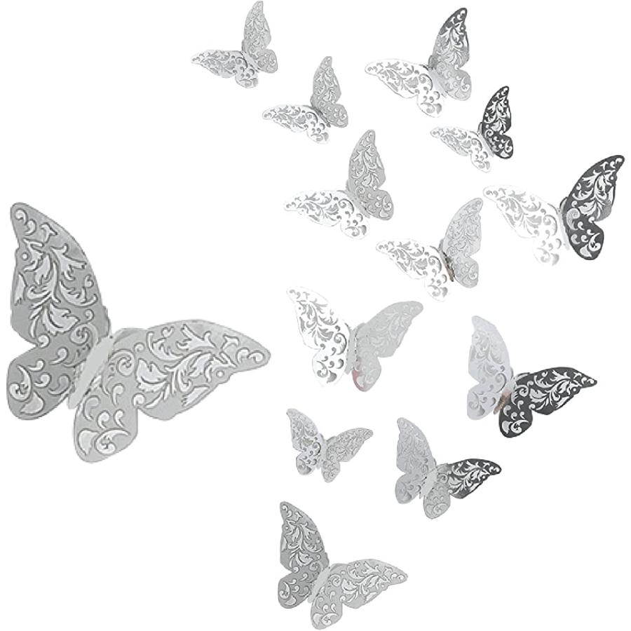壁紙シール 立体3d蝶々 1枚入り ウォールステッカー バタフライ 飾り用 シルバー Aタイプ シルバー Aタイプ 2b40l95o3p セブンリーフ 通販 Yahoo ショッピング