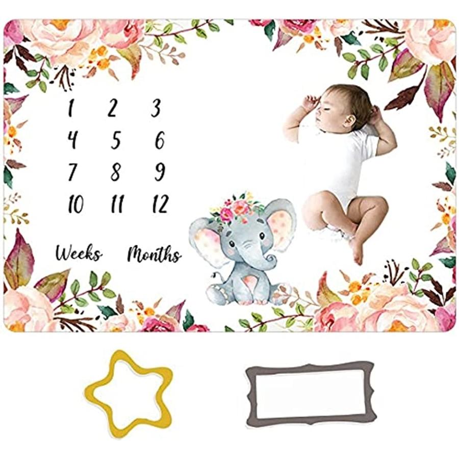 月齢フォト マット 寝相アート ベビー 象さん 撮影シーツ 薄手 ブランケット 赤ちゃん 成長記録 プレゼント Mdm 花 2b44fp4x95 セブンリーフ 通販 Yahoo ショッピング