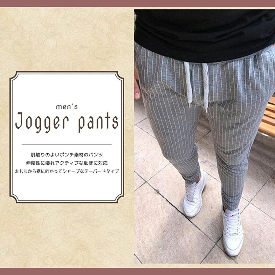 宅送 ボトムス パンツ R And Kang ストライプ スウェット パンツ L ストライプ スウェット パンツ メンズ ジョガー スキニー おしゃれ ズボン ジャージ 細身 紺 ネイビー L