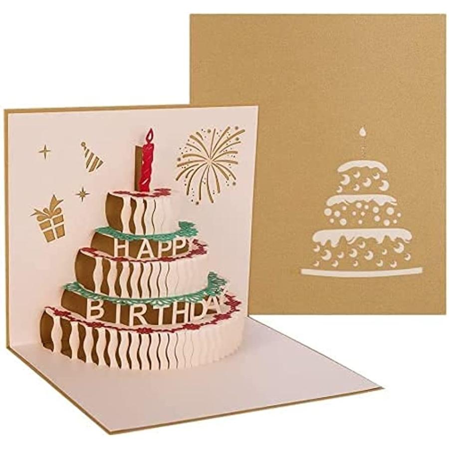 独特な店 手紙 飛び出すメッセージカード ミニ誕生日 ライトアップケーキ 寄せ書き 立体制作 組立不要 アイデア グリーティングカード Www Sustentec Com Br