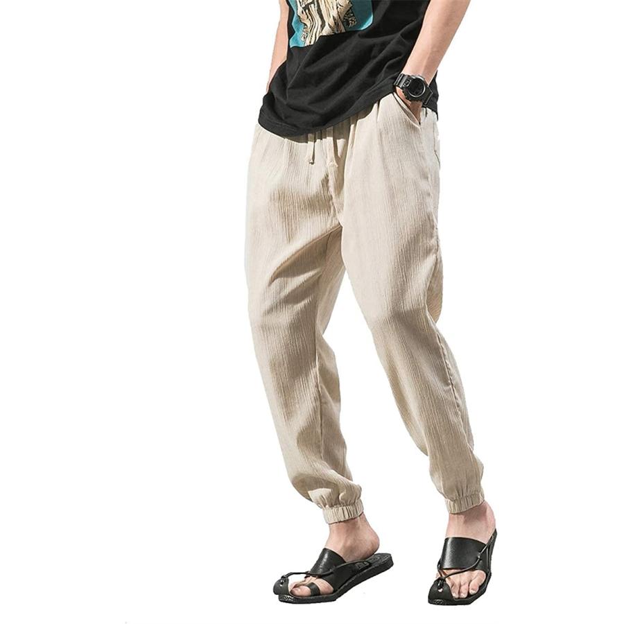 爆売り ボトムス パンツ Hopesun Shirt サルエルパンツ 九分丈パンツ サルエルパンツ 九分丈パンツ ロングパンツ ファッション カジュアル 通気性 調整紐 無地 ゆったり カーキ 3xl