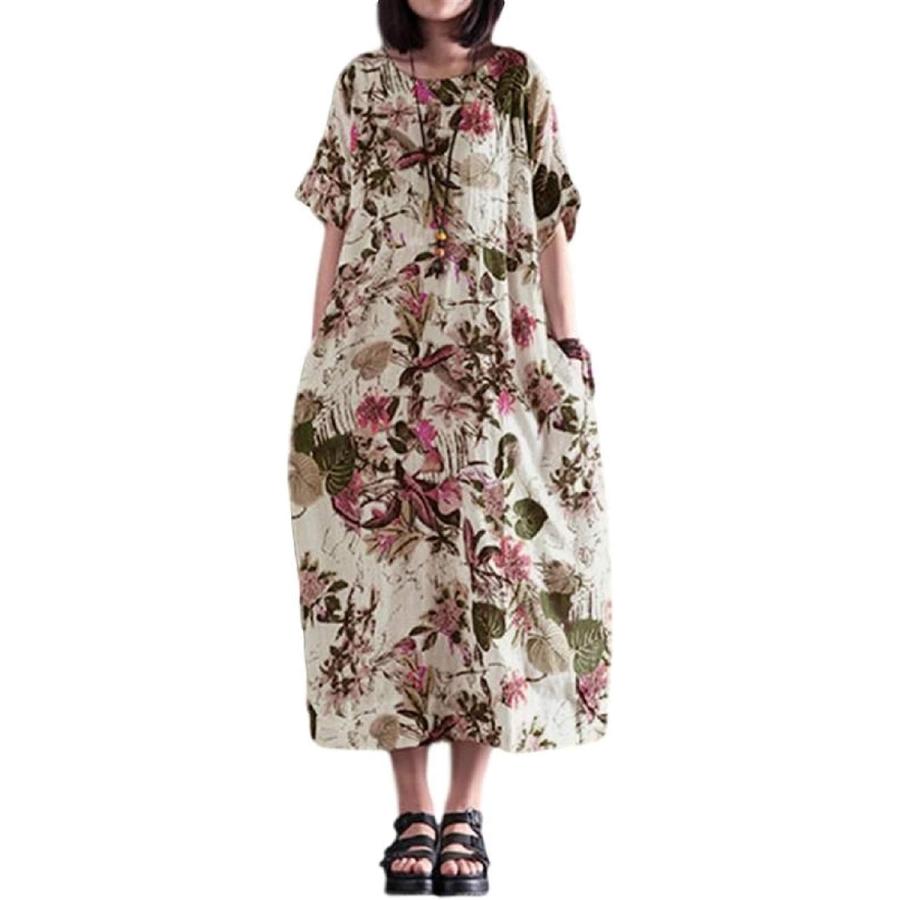 カジュアル 総柄 プリント ロング ワンピース レディース 赤 レッド L 2b4fcc2rwg セブンリーフ 通販 Yahoo ショッピング