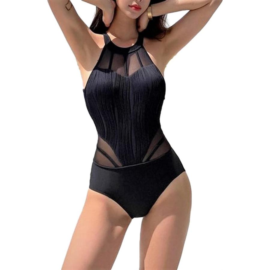 アイラカリラ イェレン シースルー ワンピース 水着 ホルターネック クロス 紐 単色 ワイヤー なし ビーチウエア ブラック Xl 2b4ht3tsc1 セブンリーフ 通販 Yahoo ショッピング