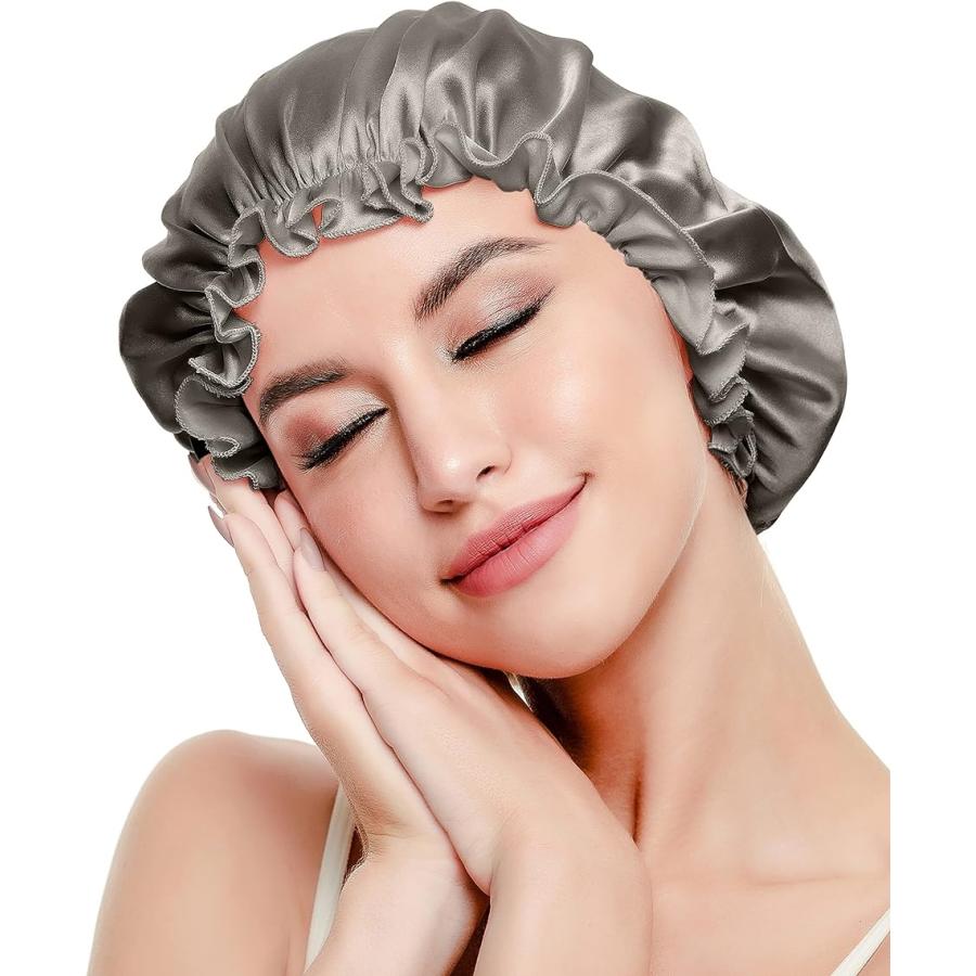 福袋セール】 天然シルク100% ナイトキャップ ロングヘア 対応 6A ヘアキャップ 保湿 美髪 グレー 19匁 紐付き, Free Size 福袋セール】 天然シルク100% ナイトキャップ ロングヘア 対応 6A ヘアキャップ 保湿 美髪 グレー 19匁 紐付き, Free Size