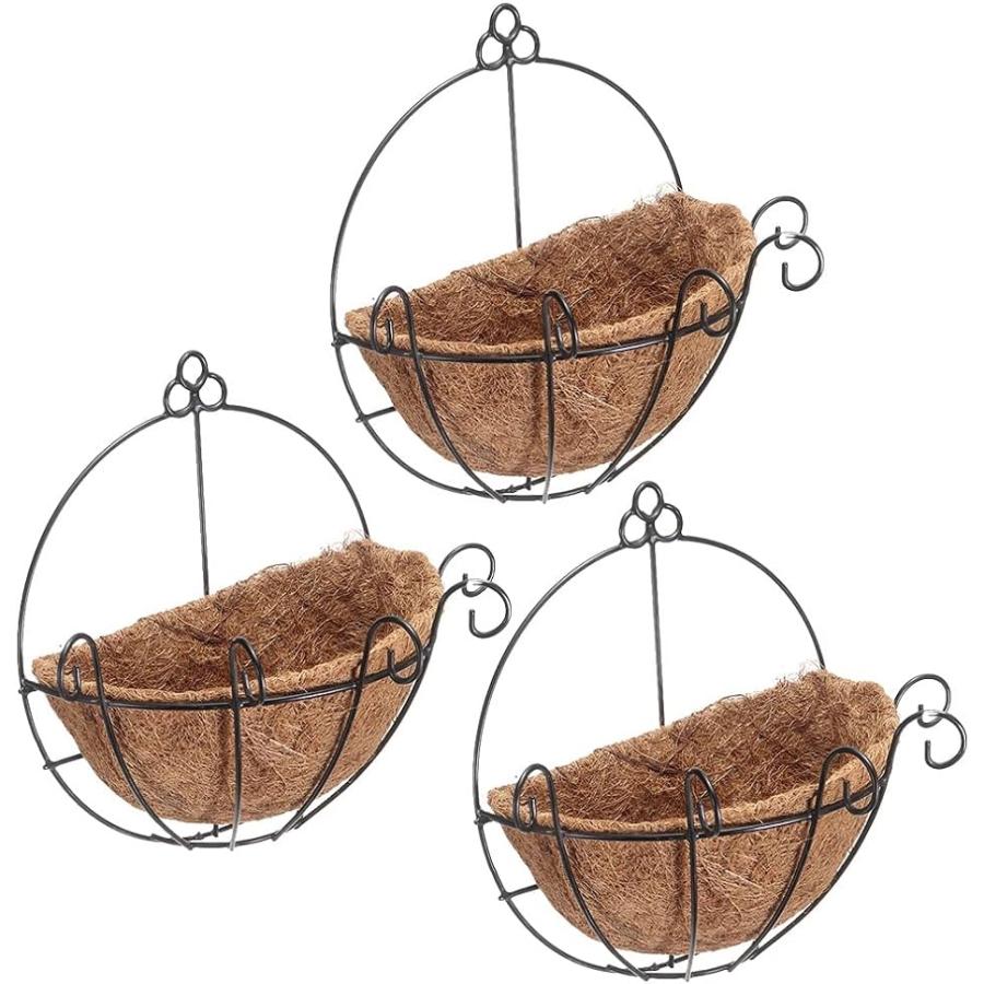 半円形 ハンギングバスケット 3個セット 寄せ植え プランター 通常便なら送料無料 壁掛け フェンス 植物 屋外 ガーデニング 花 横幅25cm