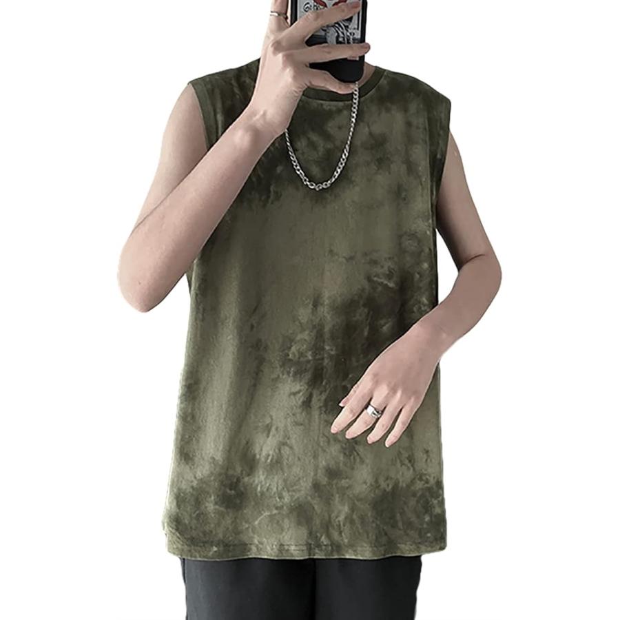 メリュエル バックロゴ タンクトップ タイダイ柄 おしゃれ かっこいい ノースリーブ 袖なし 丸首 メンズ グリーン L 2b4t9k3hw5 セブンリーフ 通販 Yahoo ショッピング