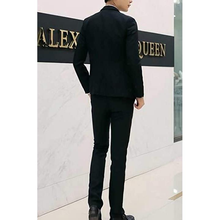 スーツセット ジャケット パンツ セットアップ フォーマル ビジネス メンズ スリム 細身 2点セット ブラック Xl 2b65s8hswj セブンリーフ 通販 Yahoo ショッピング