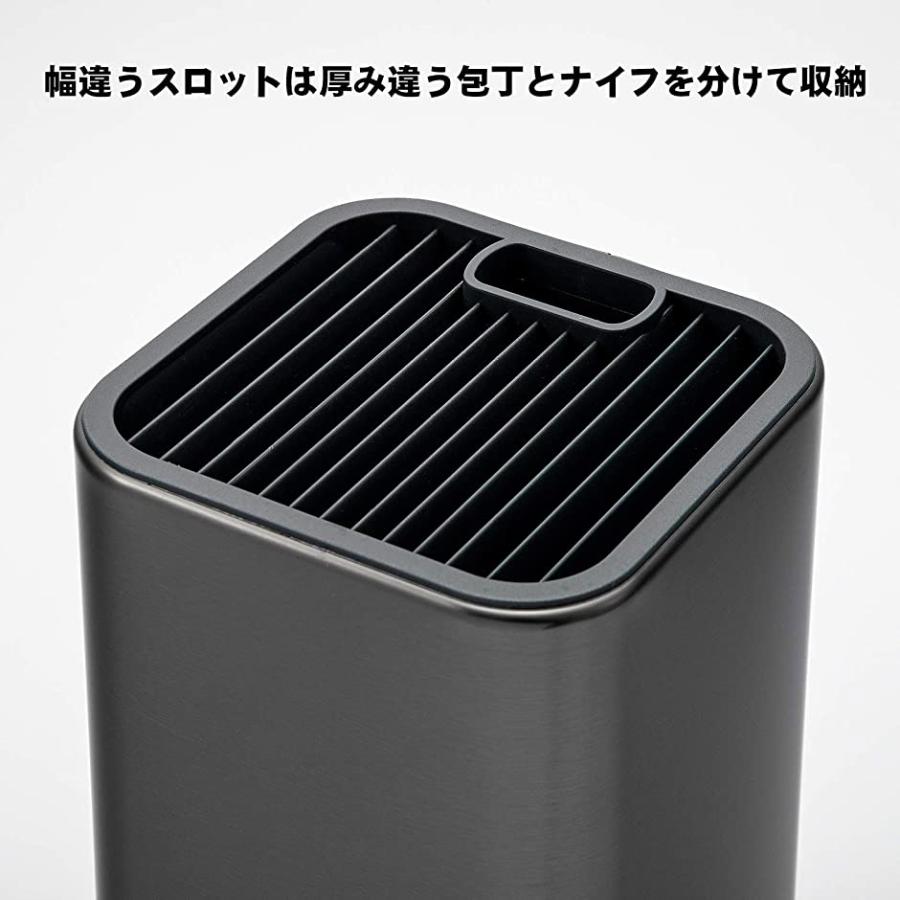 ステンレス製包丁収納 包丁立て ナイフスタンド 包丁差し 出刃 中華包丁 はさみに対応 安全 衛生 抗菌 丸洗い洗浄 黒処理 2b66w4grwx セブンリーフ 通販 Yahoo ショッピング