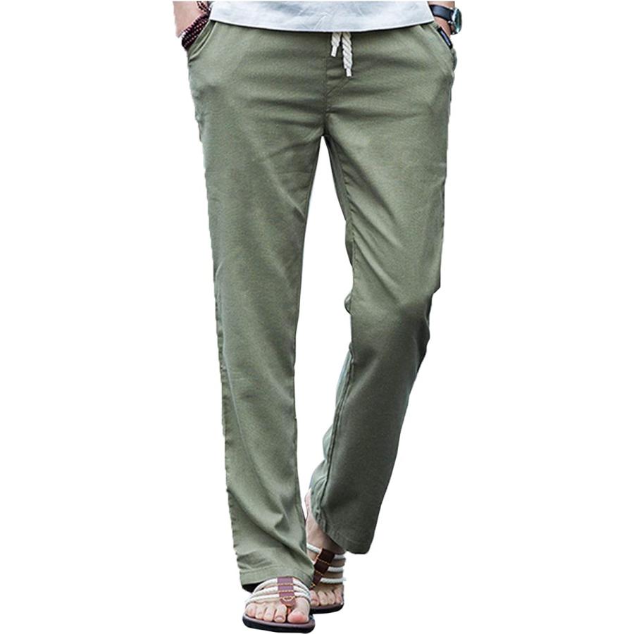 綿麻 イージーパンツ ロング 涼しい カジュアル 無地 ボトムス メンズ カーキ L 2b684k22pv セブンリーフ 通販 Yahoo ショッピング