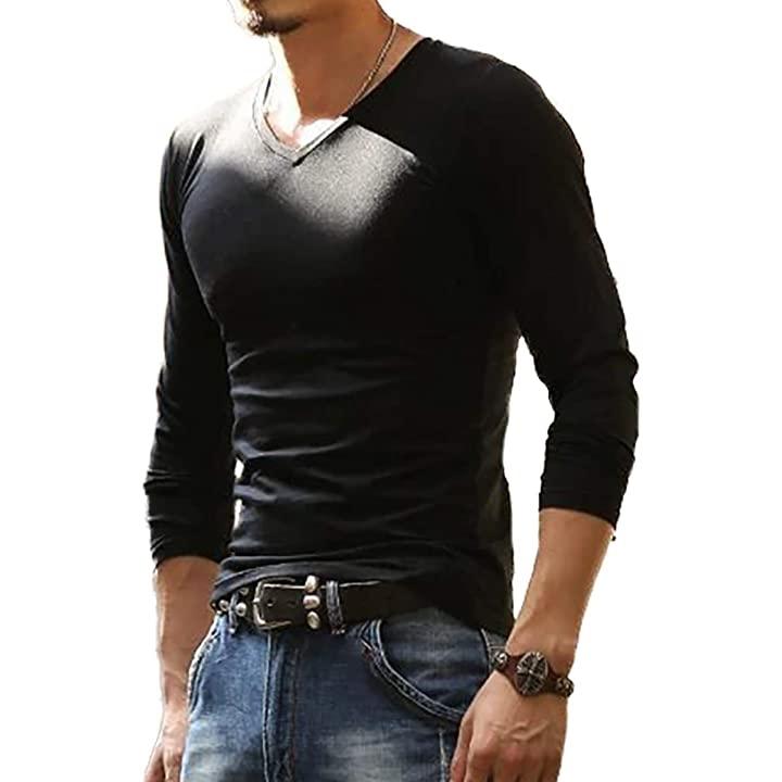 メリュエル 8カラー Vネック フィット 長袖 シンプル Tシャツ ワイルド 韓国ファッション メンズ ブラック 2xl 2b69qu8vnh セブンリーフ 通販 Yahoo ショッピング