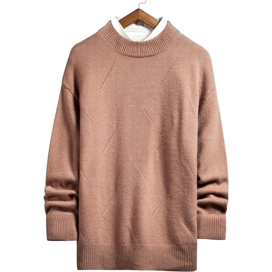 ニット セーター メンズ クルーネック 長袖 暖かい 防寒 ニットセーター カジュアル 春秋冬 カーキ 2xl 2b6hgn3cvi セブンリーフ 通販 Yahoo ショッピング