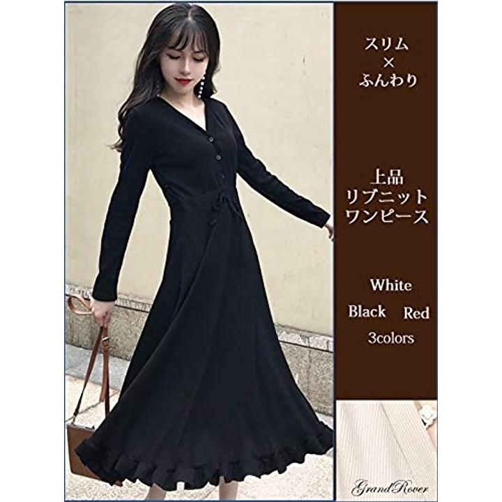 ロング ワンピース 薄手 リブ生地 長袖 ブラックワンピース レディース しわにならない おしゃれ 旅行 服 ドレス 韓国 ブラック M 2b6iip9l セブンリーフ 通販 Yahoo ショッピング