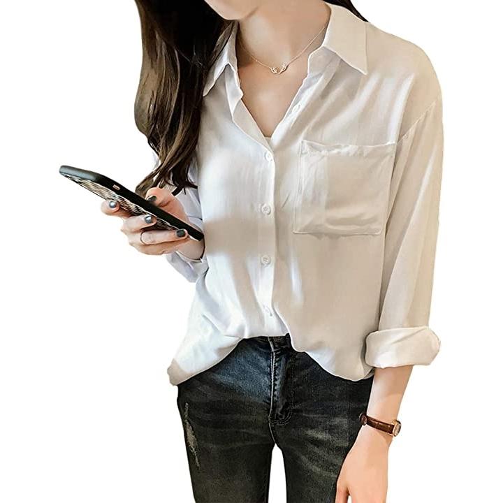 オシャレな服 可愛い ビジネス プルオーバー 無地 ファッション おしゃれシャツ Yシャツ 白シャツ トップス Ol ホワイト Xl 2b6k3nh9jv セブンリーフ 通販 Yahoo ショッピング