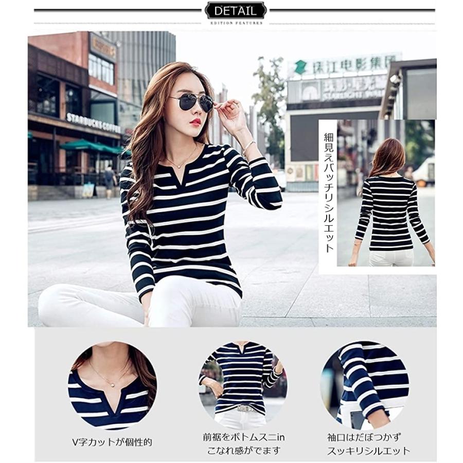 ネット限定 ジーティアモ ボーダー Xl プルオーバー ブラック カットソー ロンt ストライプ レディース シャツ T 長袖 長袖 Straightuplondon Com