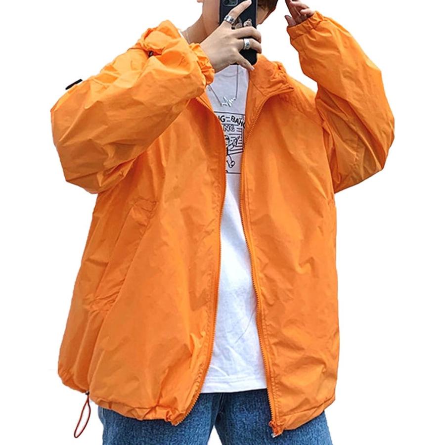4色展開 アウター ジャケット フード付き フルジップ 韓国ファッション 薄手 メンズ オレンジ 2xl 2b6l9ync1p セブンリーフ 通販 Yahoo ショッピング