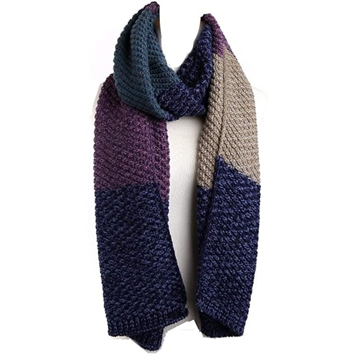 ネユーズ メンズ マフラー 厚手 ニット カジュアル ボーダー 防寒 スヌード ストール ロング 紫色ベース Free Size 2b6ou2c5x4 セブンリーフ 通販 Yahoo ショッピング
