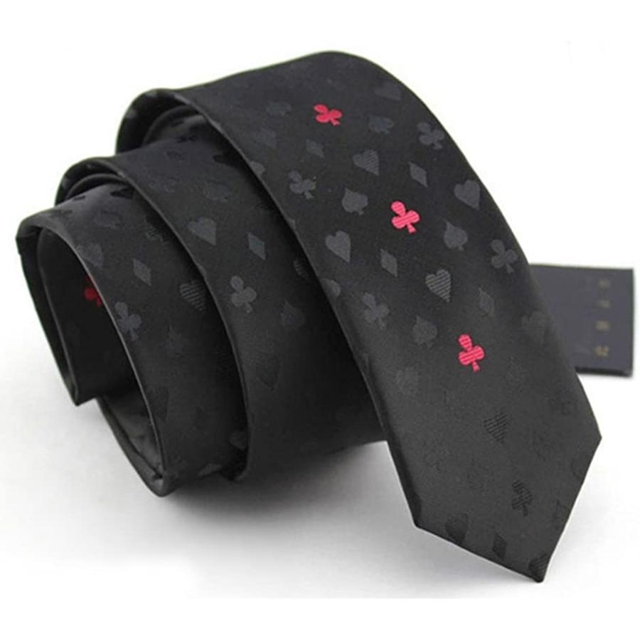 ネクタイ ナロータイ ナローネクタイ ビジネス フォーマル メンズ 細め 黒 トランプ 黒 トランプ 柄 5 5cm フリーサイズ 2bifil セブンリーフ 通販 Yahoo ショッピング