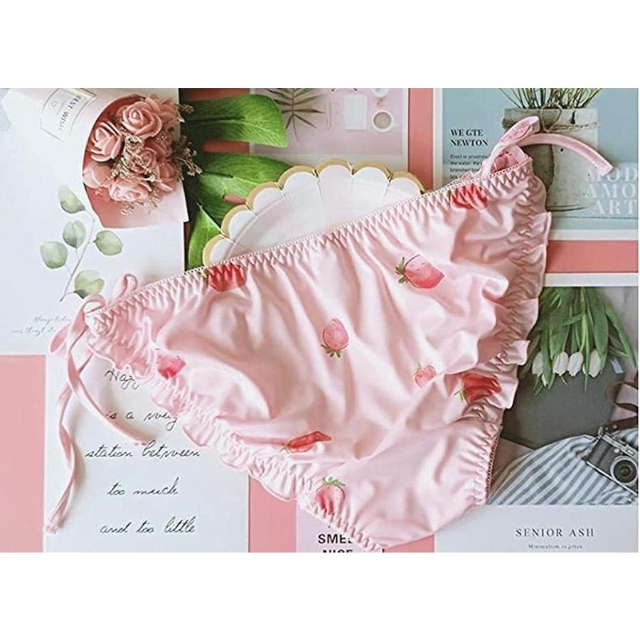 レディース サテン シフォン フリル 苺 プリント いちご パンツ レギュラーショーツ 紐パン パンティー 2枚セット いちごb M 2bdskr6d セブンリーフ 通販 Yahoo ショッピング