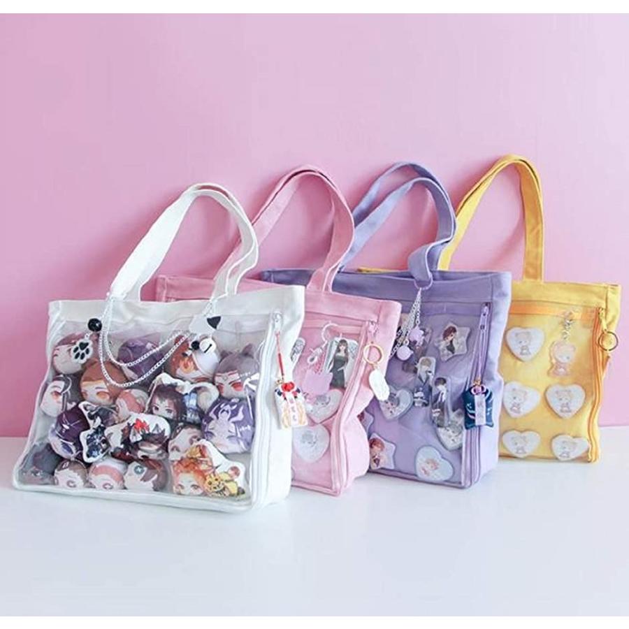 痛バッグ トートバッグ 見せバッグ 透明 ビニール おたく バック かばん デイバック 痛いバッグ 缶バッジ おしゃれ 大容量 レッド 2bs94rtk セブンリーフ 通販 Yahoo ショッピング