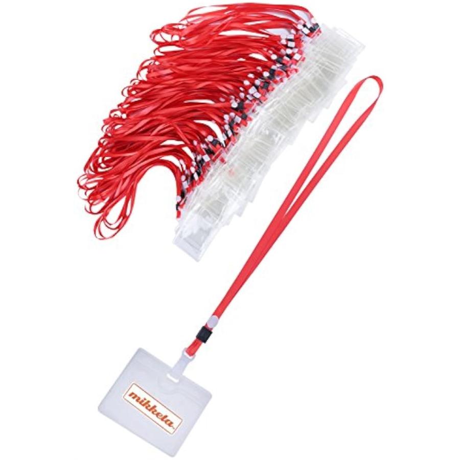 ブランド雑貨総合 ネームホルダー 名札 首かけ 吊り下げ 赤 100枚