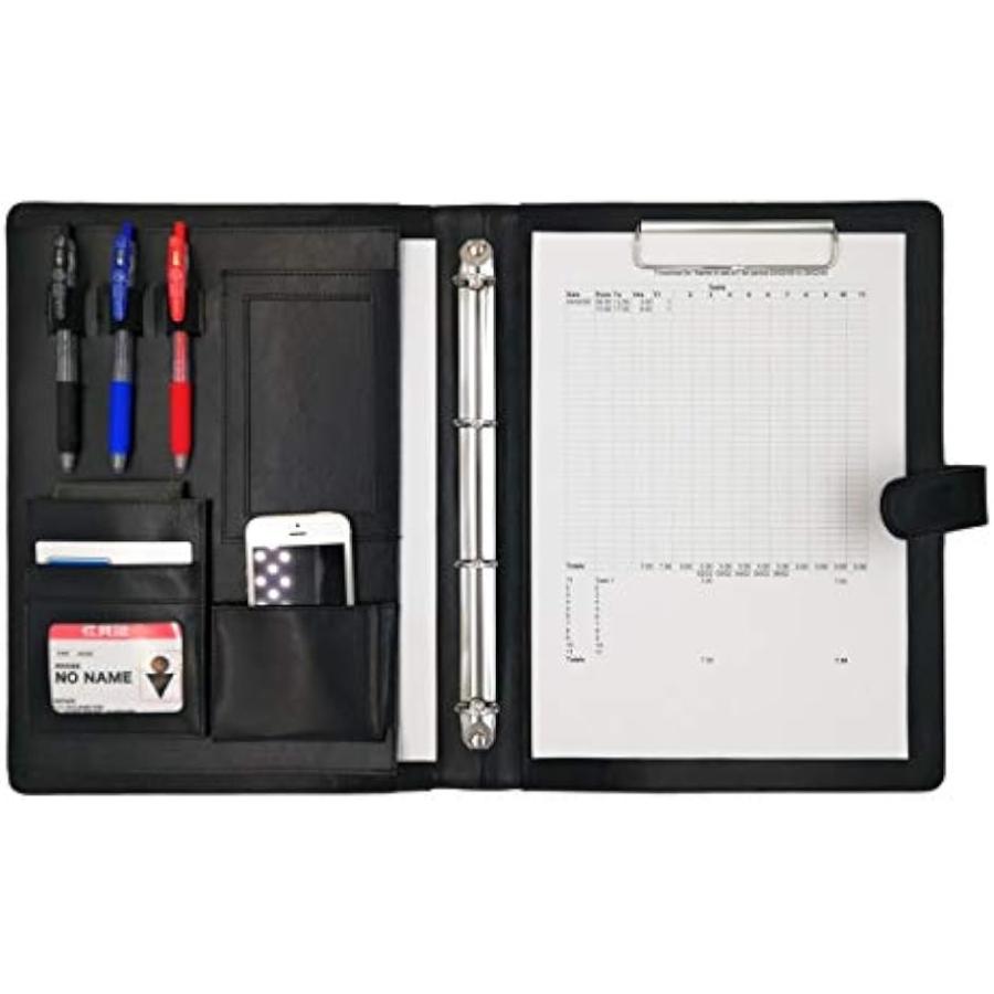 クリップボード 二つ折り Pu レザー 多機能 フォルダー バインダー オーガナイザー Of300 黒色 Majesticxpress Com