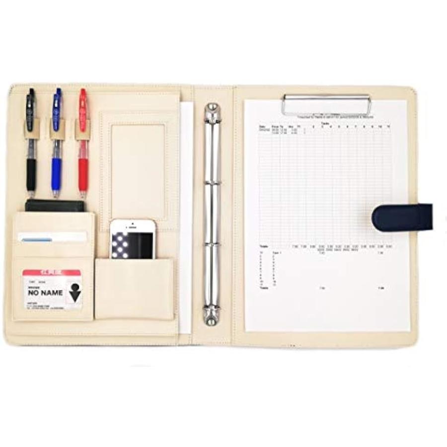 クリップボード 二つ折り Pu レザー 多機能 フォルダー バインダー オーガナイザー Of300 紺色 Majesticxpress Com