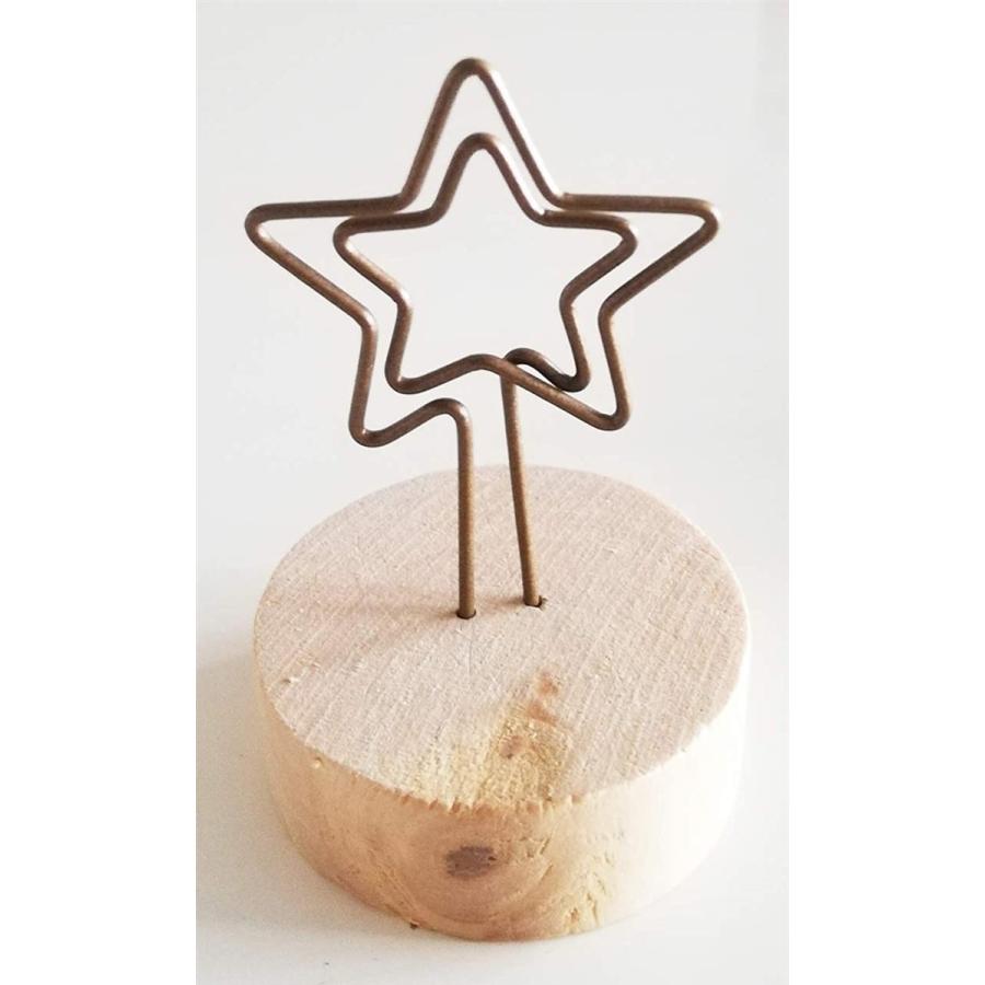 新作ウエア クリップスタンド メモ 名刺 ミニ 木製 結婚式 卓上 小物 装飾 メモホルダー 写真立て クリップ型8個 Alaxione Fr