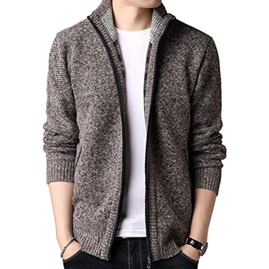 目玉商品 襟付き ニット カーディガン メンズ ジップアップ ハイネック ジャケット アウター セーター 裏ボア ブラウン 01 M 2b8nxuydpu セブンリーフ 通販 Yahoo ショッピング