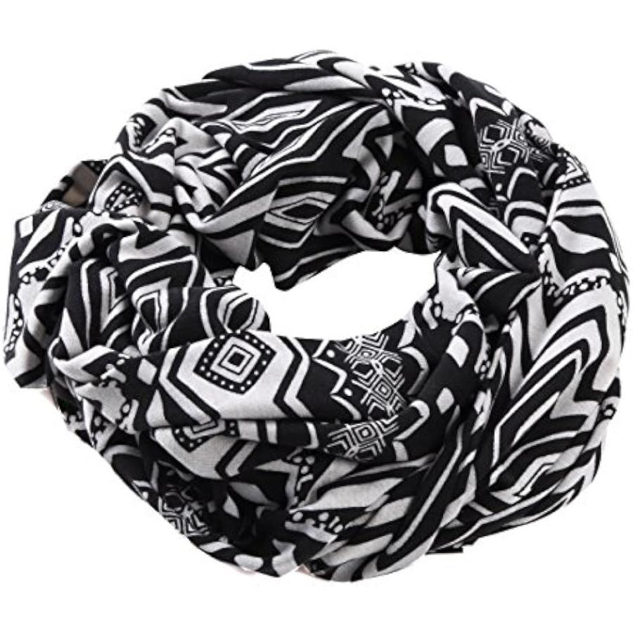 ブランドのギフト スヌードマフラー ネイティブ柄 エスニック オルテガ レディース メンズ ネックウォーマー エスニック柄 モノトーン フリーサイズ