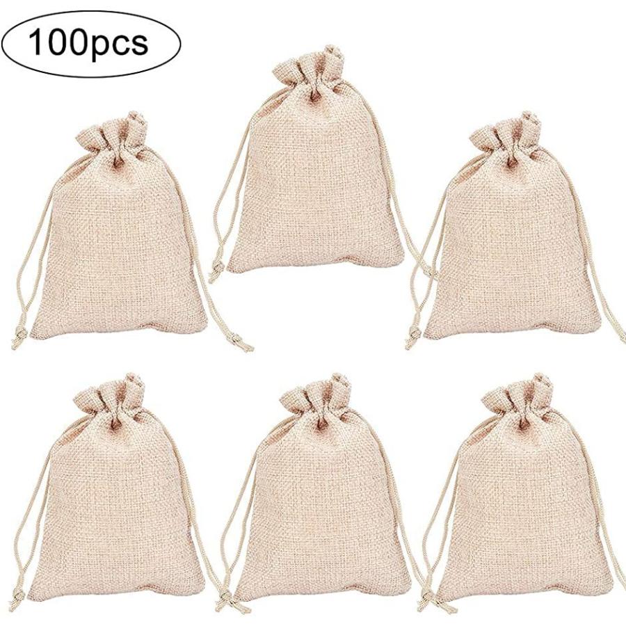 格安即決 Pandahall 100枚セット 和風 コットン 麻 布 巾着袋 ラッピング袋 ギフトラッピング ジュエリーポーチ バッグ プレゼント用 収納袋 ブラ 人気定番 Www Centrodeladultomayor Com Uy