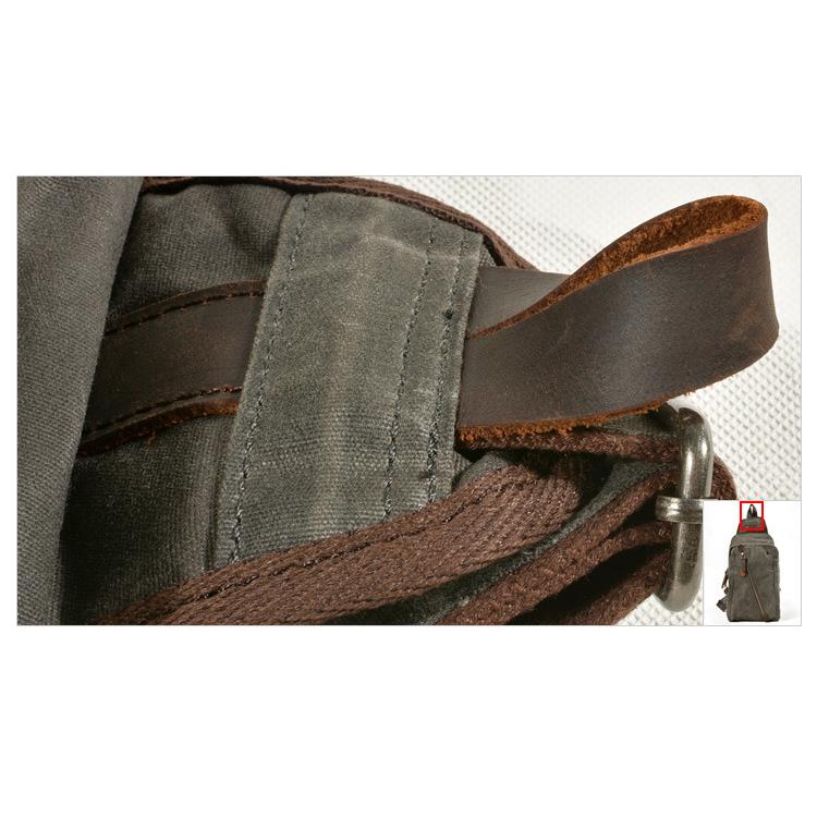 スリムフィット オイルワックスキャンバスバッグ 本革 ボディバッグ メンズ ワンショルダーバッグ 小さめ 左右付替え 鞄 自転車 アウトドア カジュアル ラフ | ホームアイホーム | 14