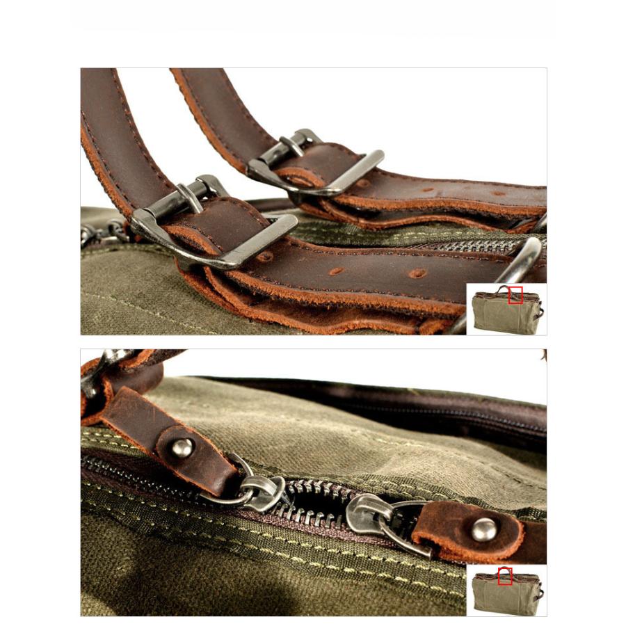 超目玉 防水オイルワックスキャンバス ボストンバッグ 大容量 頑丈 2WAY メンズ バッグ ショルダーバッグ ミリタリー 機内持ち込み可能 短期出張 旅行 | ホームアイホーム | 11