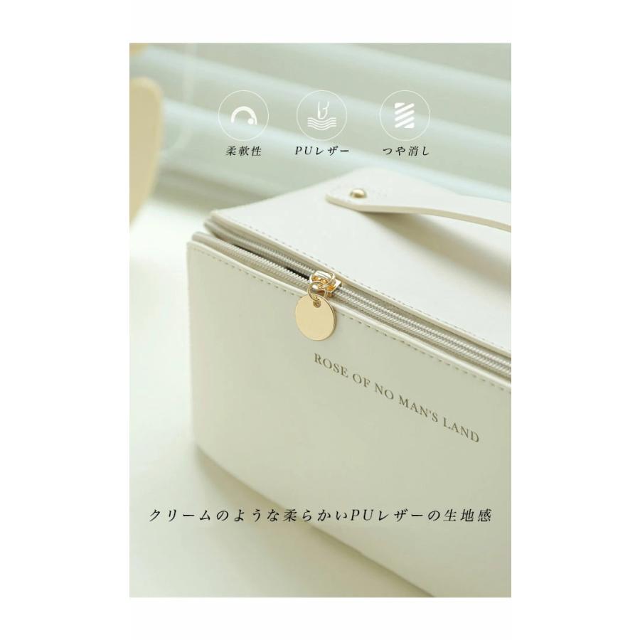 FOXY ホワイトレザー バニティケース ホームアイホーム バニティケース 仕切り バニティバッグ 大容量 北欧