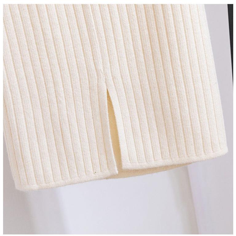 ニットスカート レディース 無地 膝上 体型カバー ひざ丈 ミモレ丈 ロング丈 ストレッチ カジュアル 通勤 オフィス 伸びる 美脚 | ホームアイホーム | 17