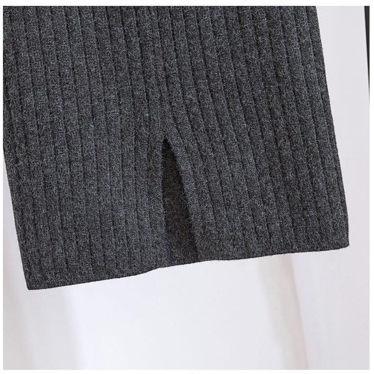 ニットスカート レディース 無地 膝上 体型カバー ひざ丈 ミモレ丈 ロング丈 ストレッチ カジュアル 通勤 オフィス 伸びる 美脚 | ホームアイホーム | 23