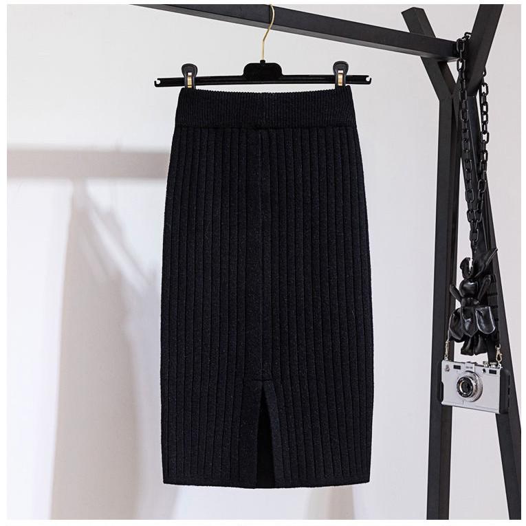 ニットスカート レディース 無地 膝上 体型カバー ひざ丈 ミモレ丈 ロング丈 ストレッチ カジュアル 通勤 オフィス 伸びる 美脚 | ホームアイホーム | 24