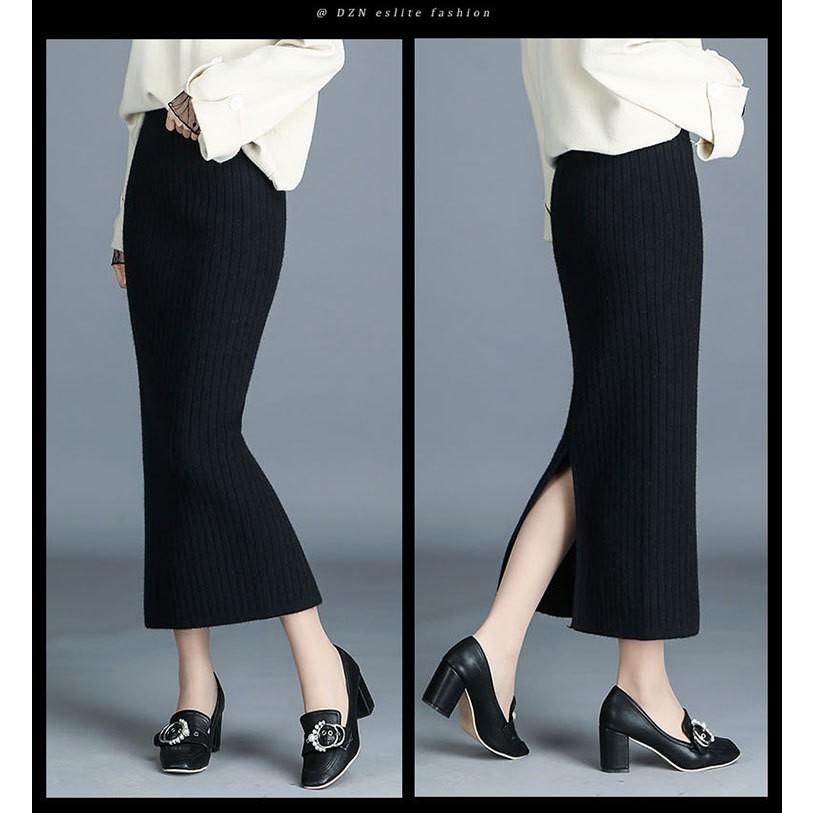 ニットスカート レディース 無地 膝上 体型カバー ひざ丈 ミモレ丈 ロング丈 ストレッチ カジュアル 通勤 オフィス 伸びる 美脚 | ホームアイホーム | 13