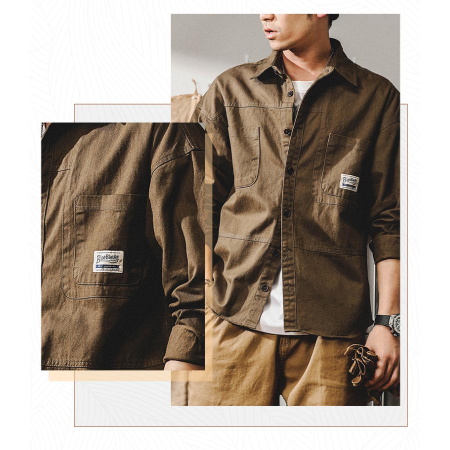 ミリタリージャケット メンズ ワークシャツ 長袖 白シャツ アメカジ ライトジャケット カジュアル ストリート オシャレ コットン メンズファッション | ホームアイホーム | 10
