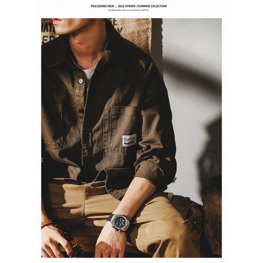 ミリタリージャケット メンズ ワークシャツ 長袖 白シャツ アメカジ ライトジャケット カジュアル ストリート オシャレ コットン メンズファッション | ホームアイホーム | 13