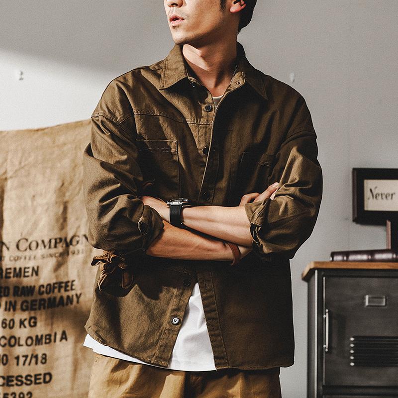 ミリタリージャケット メンズ ワークシャツ 長袖 白シャツ アメカジ ライトジャケット カジュアル ストリート オシャレ コットン メンズファッション | ホームアイホーム | 07